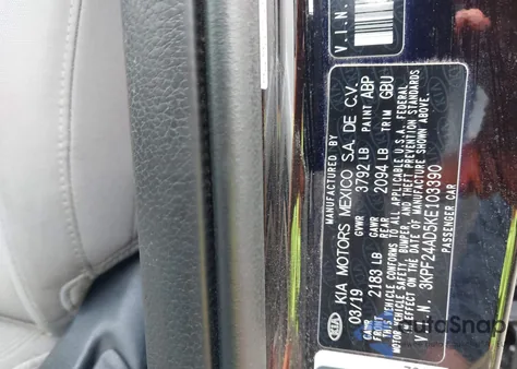 2019 Kia Forte Lxs from USA, damaged, VIN 3KPF24AD5KE103390